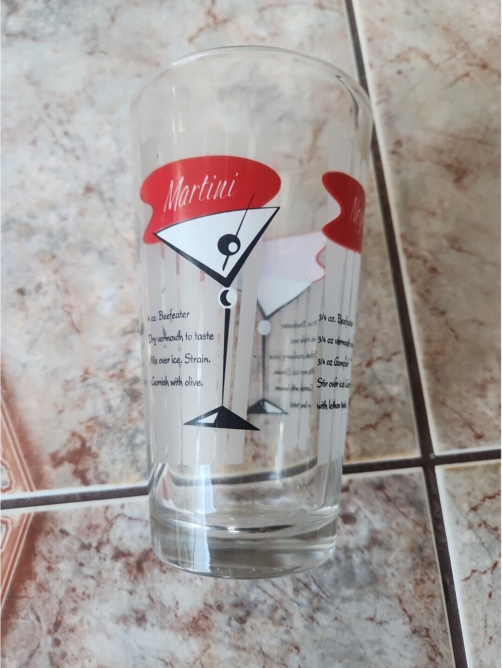Vintage Libby Glass Four-Recipe Mixer-Shaker 16 oz